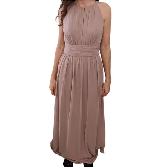 David's Bridal Dress Womens Size 6‎ Pink Quartz Chiffon Bridesmaid Formal F19953 - Picture 1 of 10